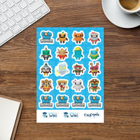 Coin Hunt World Cubies Sticker Sheet (Series 3)